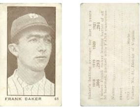 1922 T231 Fans Cigarettes Baseball Cards 